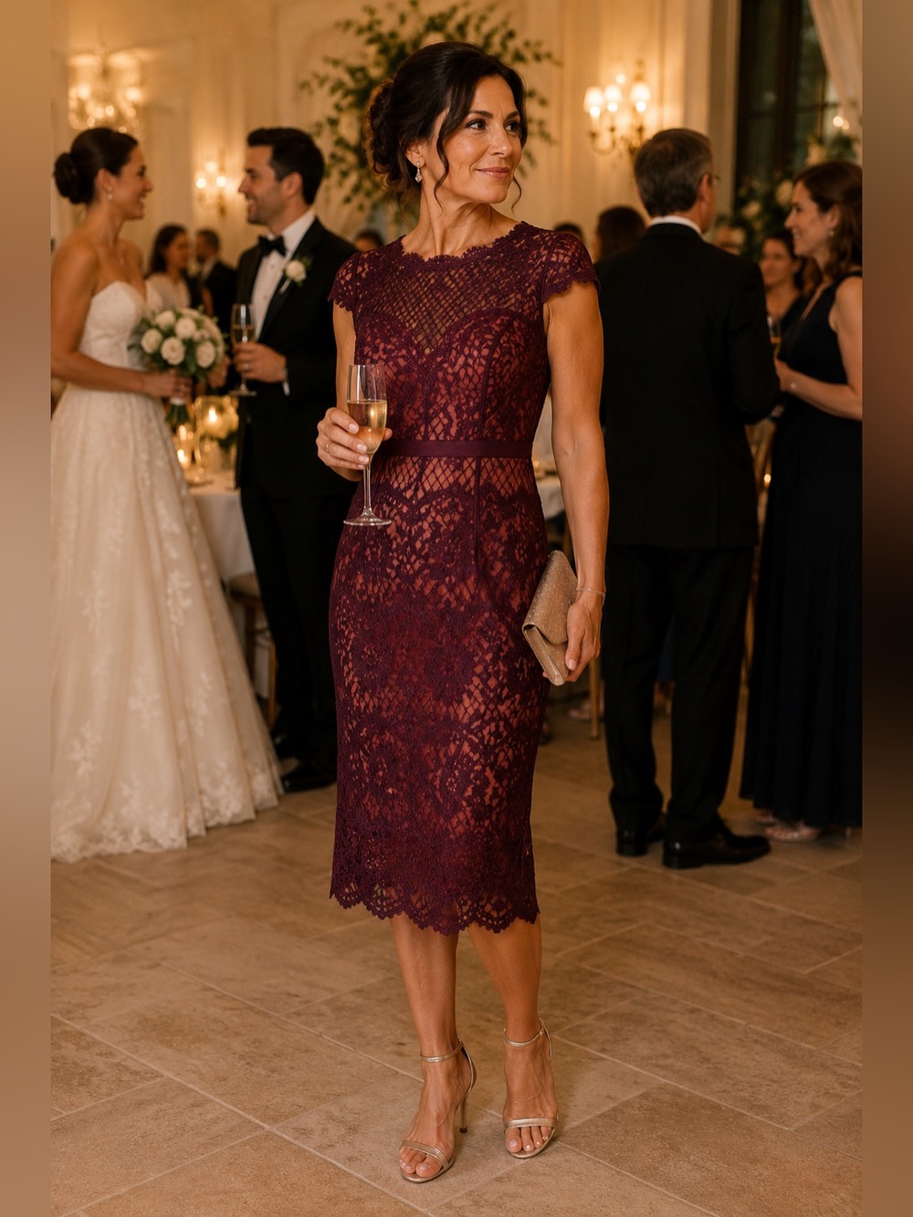 Tadashi Shoji Miranda Lace Dress SZ 12 Mother of the Bride Wedding Guest Formal
